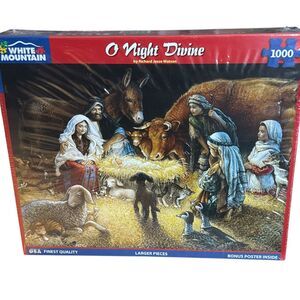 White Mountain 1000 Pc Puzzle O Night Divine Nativity Scene New Sealed